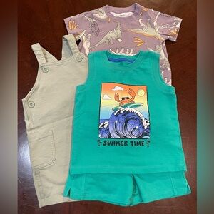 Boys 18m summer sets + 3 tanks 12-18m